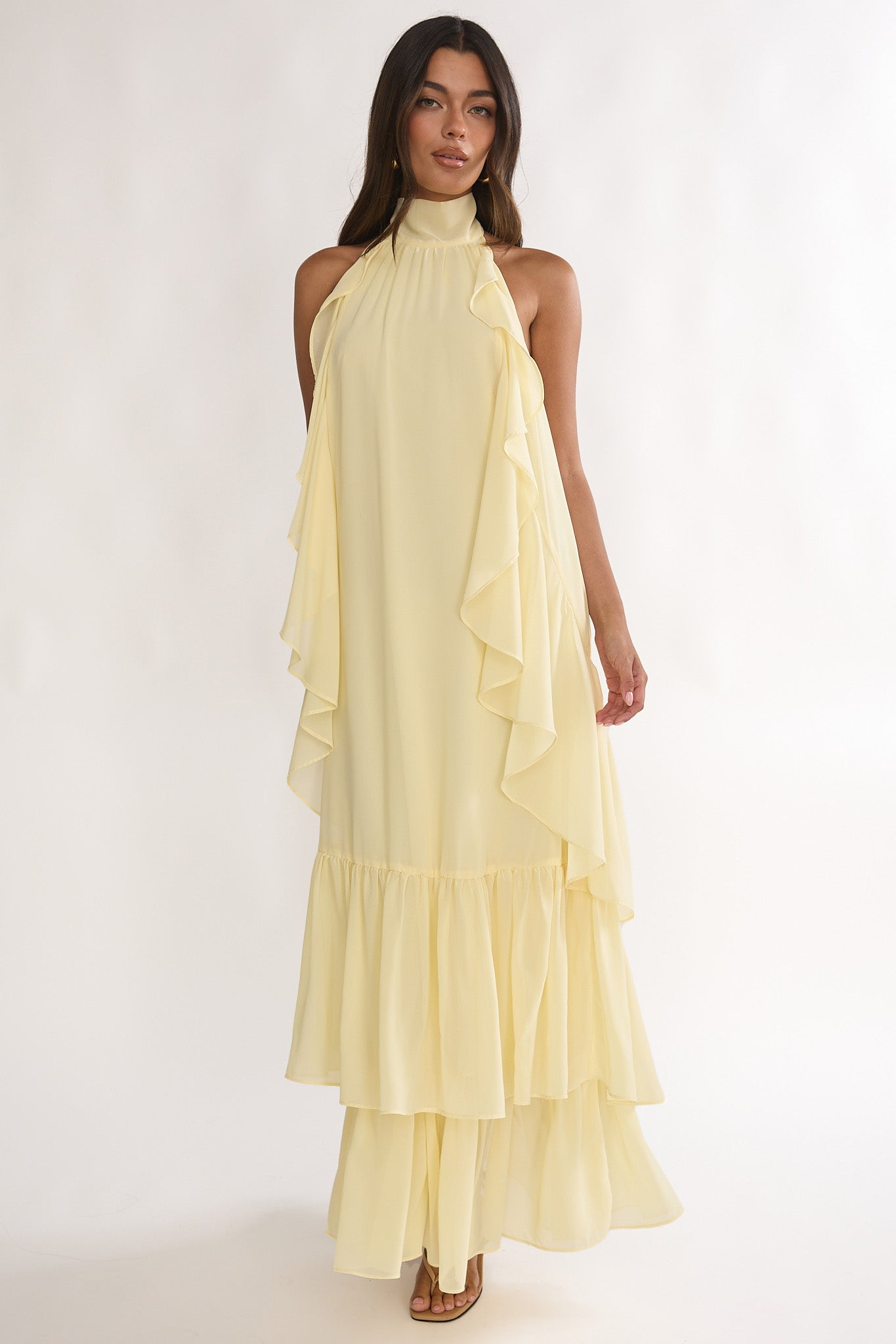 SAMARIA | RUFFLE MAXI DRESS - Butter