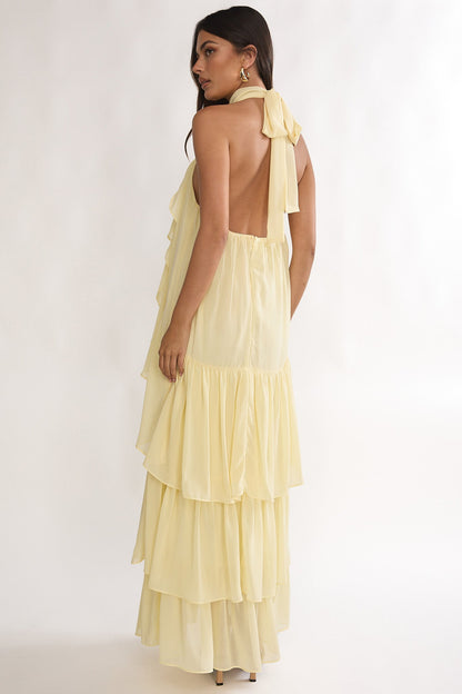 SAMARIA | RUFFLE MAXI DRESS - Butter