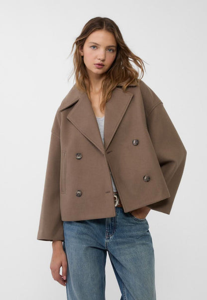 Belle Double Breasted Jacket - Brown