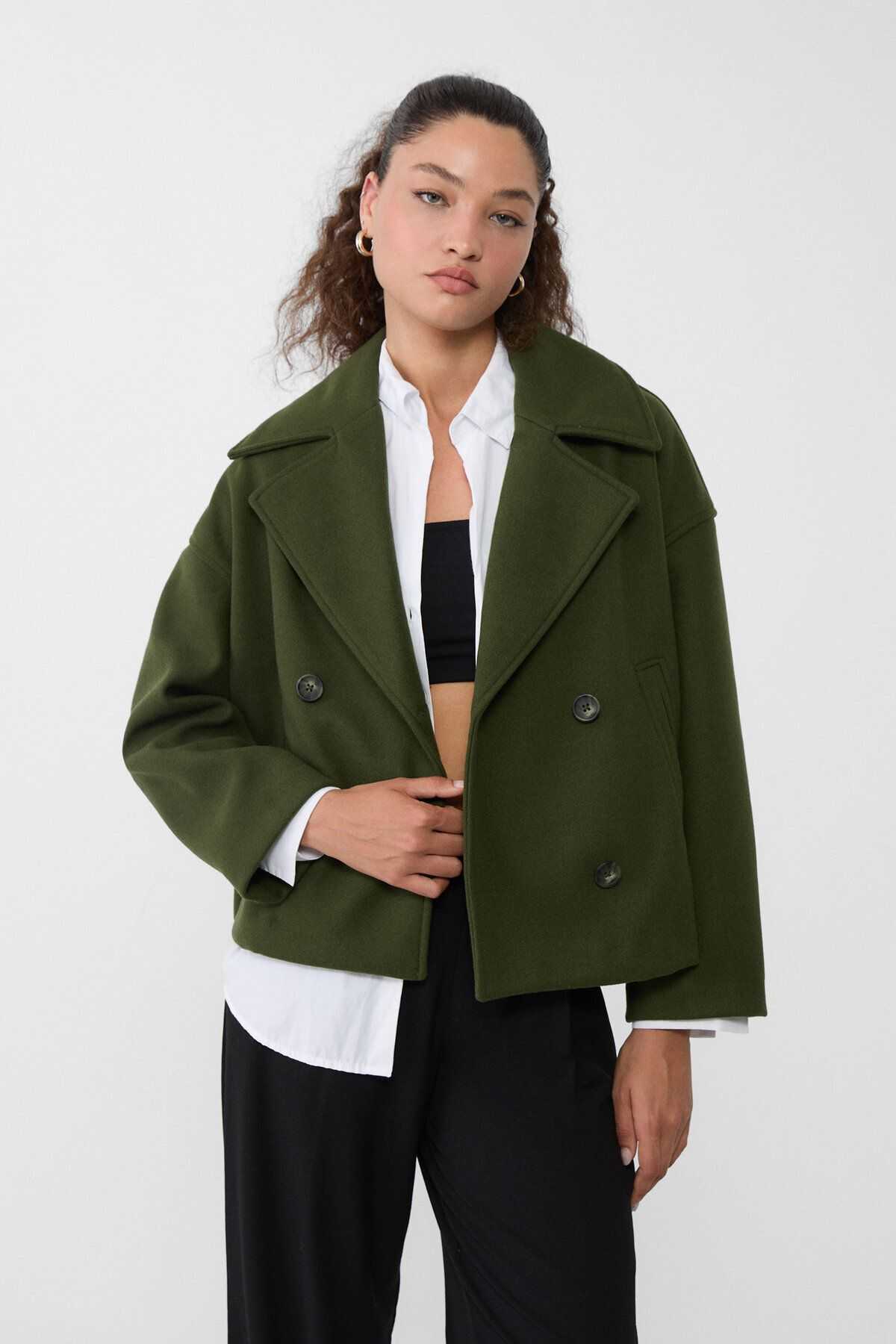 Belle Double Breasted Jacket - Green