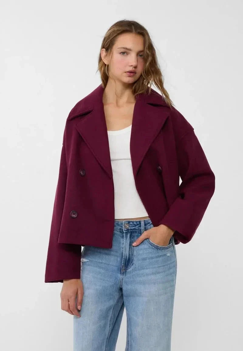 Belle Double Breasted Jacket - Red