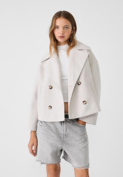Belle Double Breasted Jacket - White