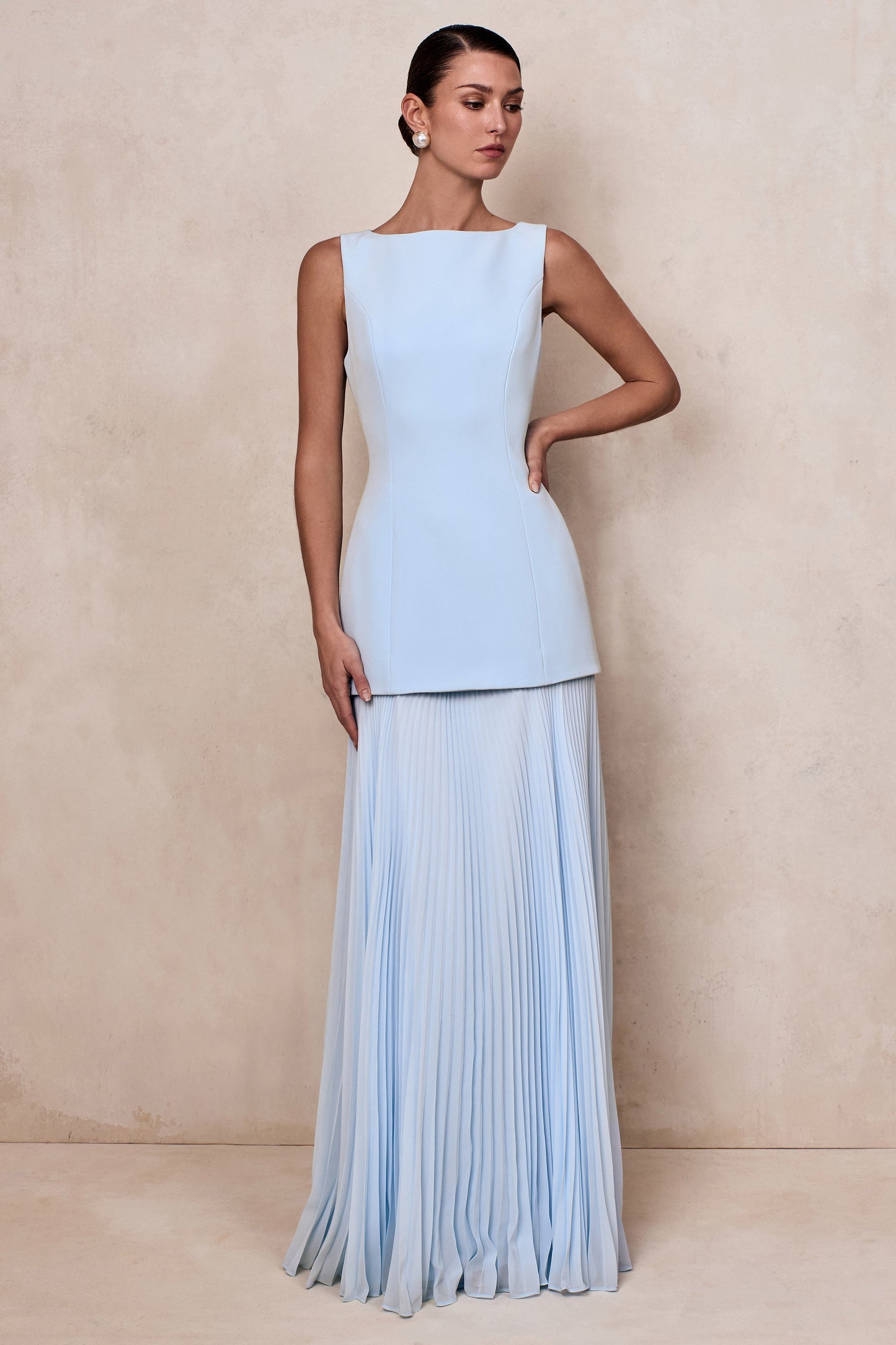 LIANA | PLEATED HIGH MAXI DRESS