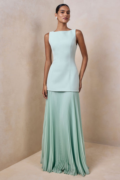 LIANA | PLEATED HIGH MAXI DRESS