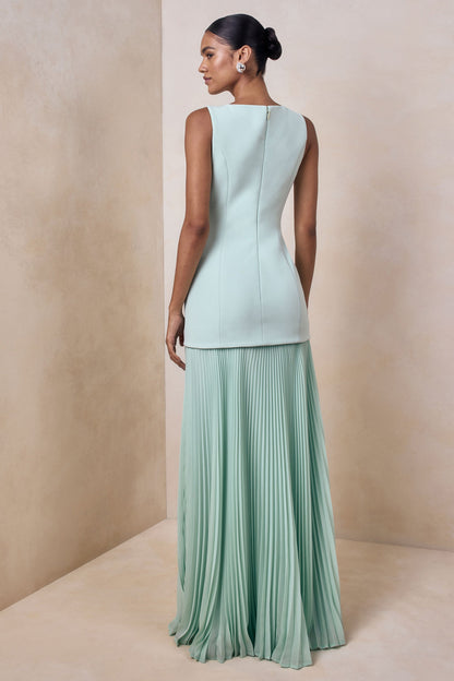 LIANA | PLEATED HIGH MAXI DRESS