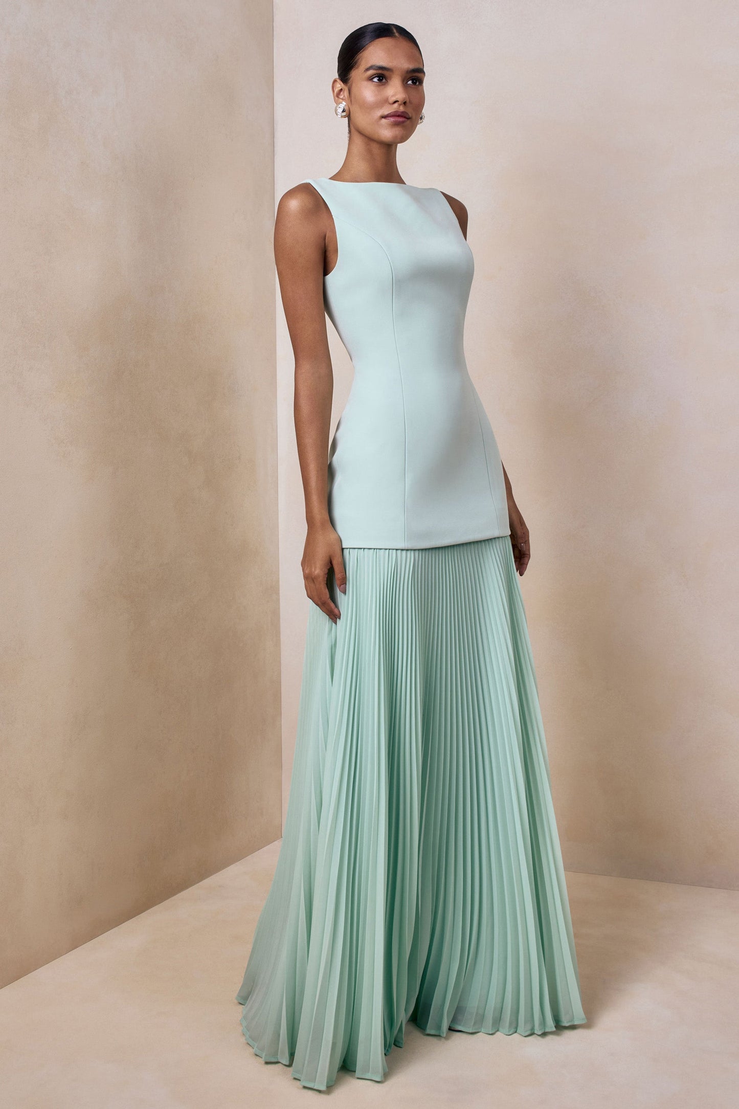 LIANA | PLEATED HIGH MAXI DRESS