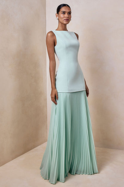 LIANA | PLEATED HIGH MAXI DRESS