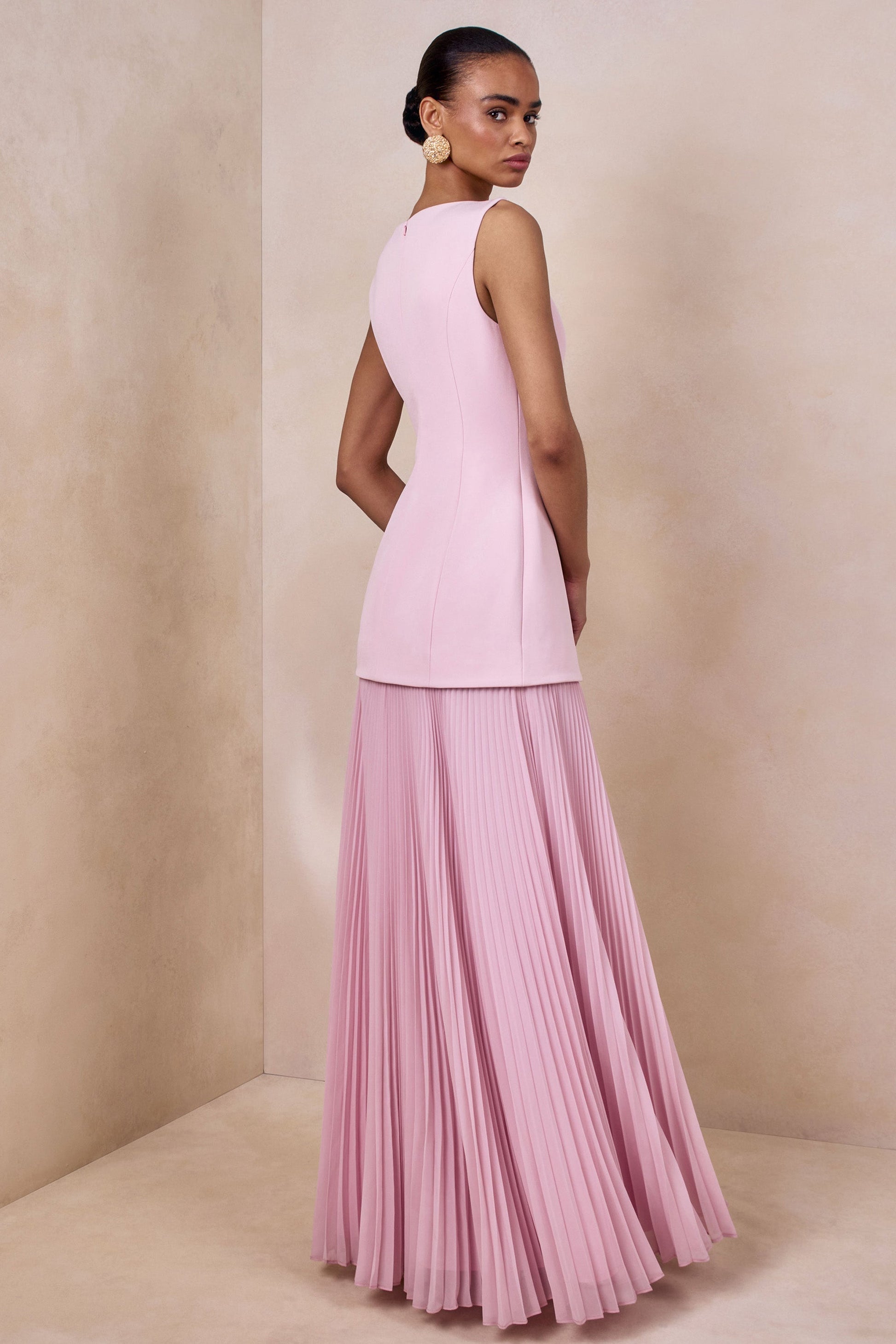 LIANA | PLEATED HIGH MAXI DRESS