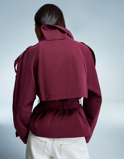 Clara Double Breasted Cropped Trench Coat