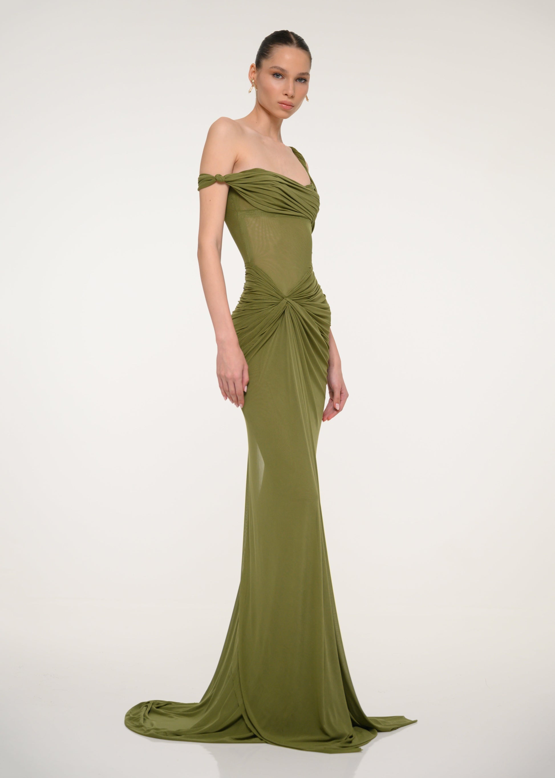 ORIANA | OLIVE MAXI DRESS - Green