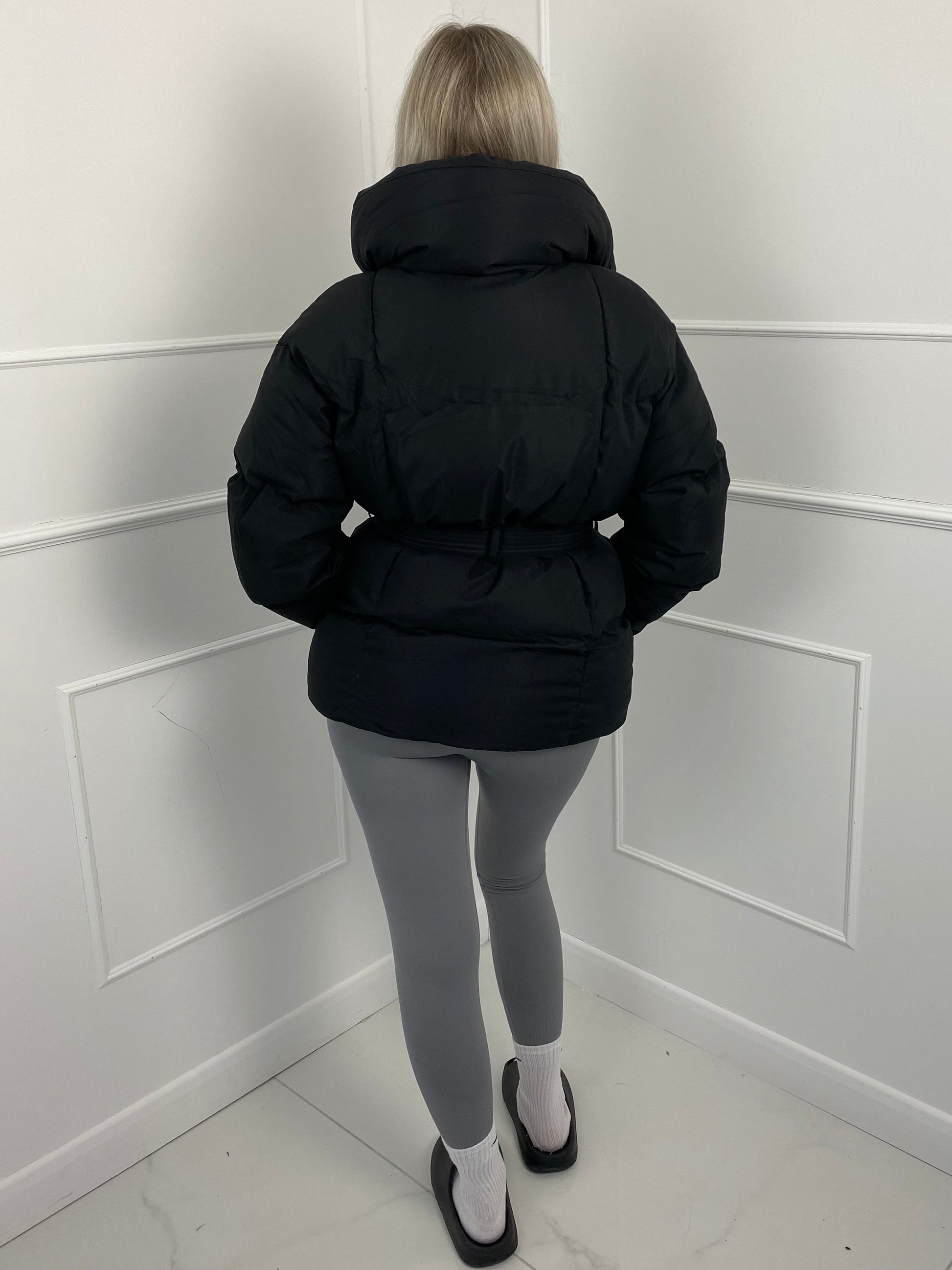 Karly Short Belted Puffer Jacket