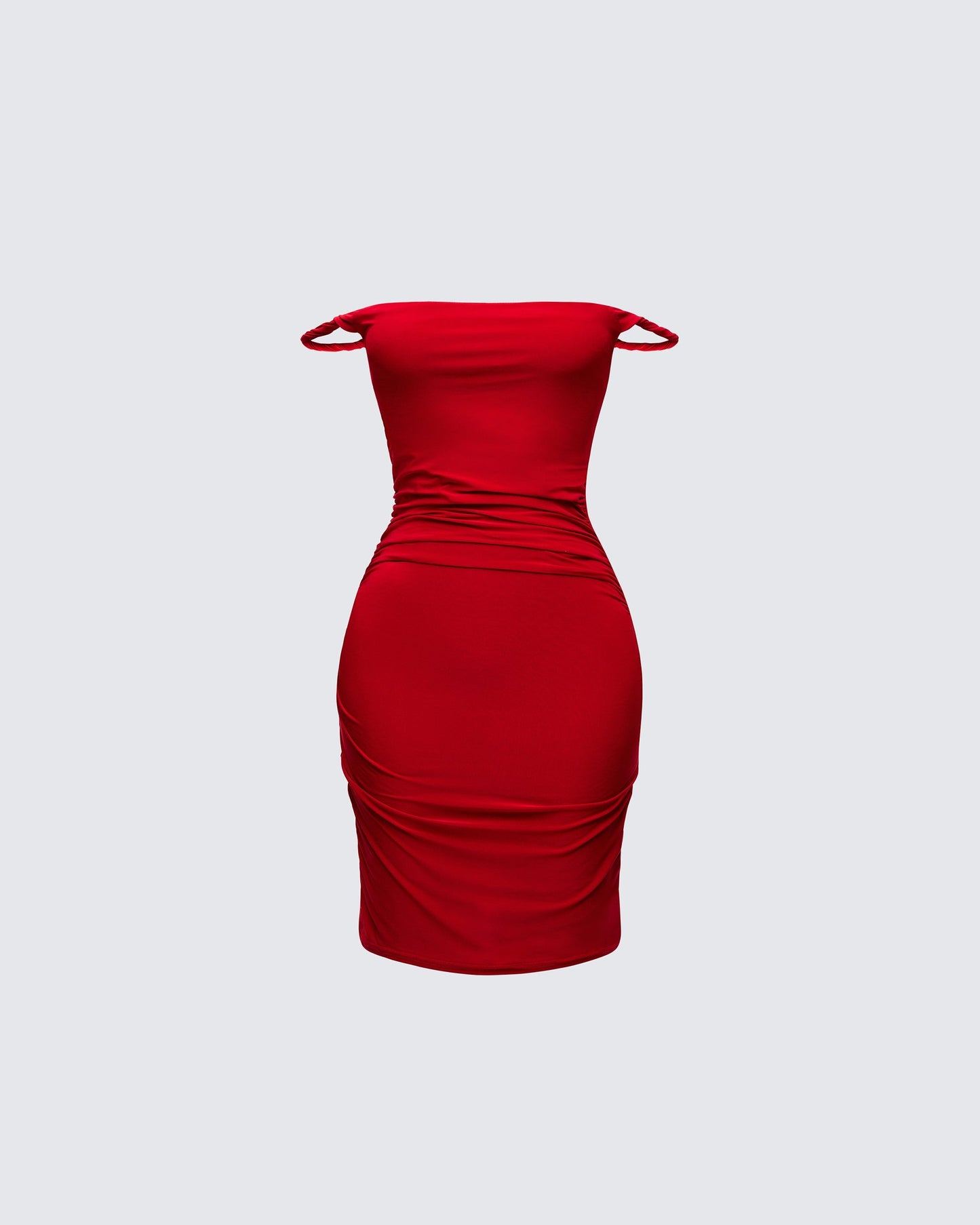 OCTAVIA | RUCHED MINI DRESS - Red