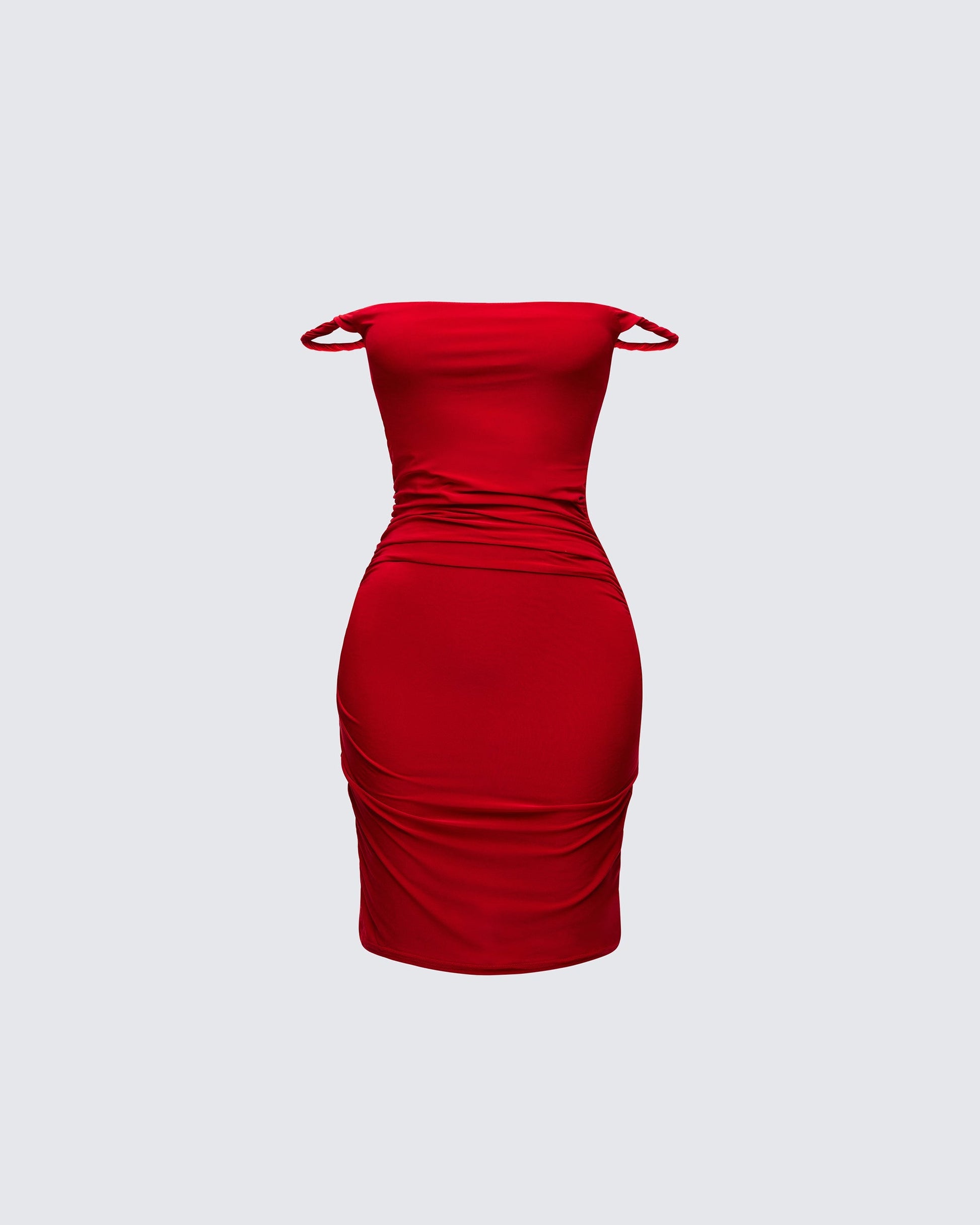 OCTAVIA | RUCHED MINI DRESS - Red