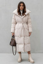 Lilian Belted Hooded Longline Puffer Coat