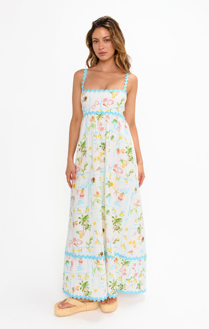 HAVEN | LEOPARD MAXI DRESS - Blue