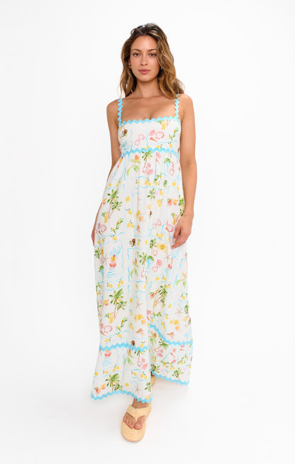 HAVEN | LEOPARD MAXI DRESS - Blue