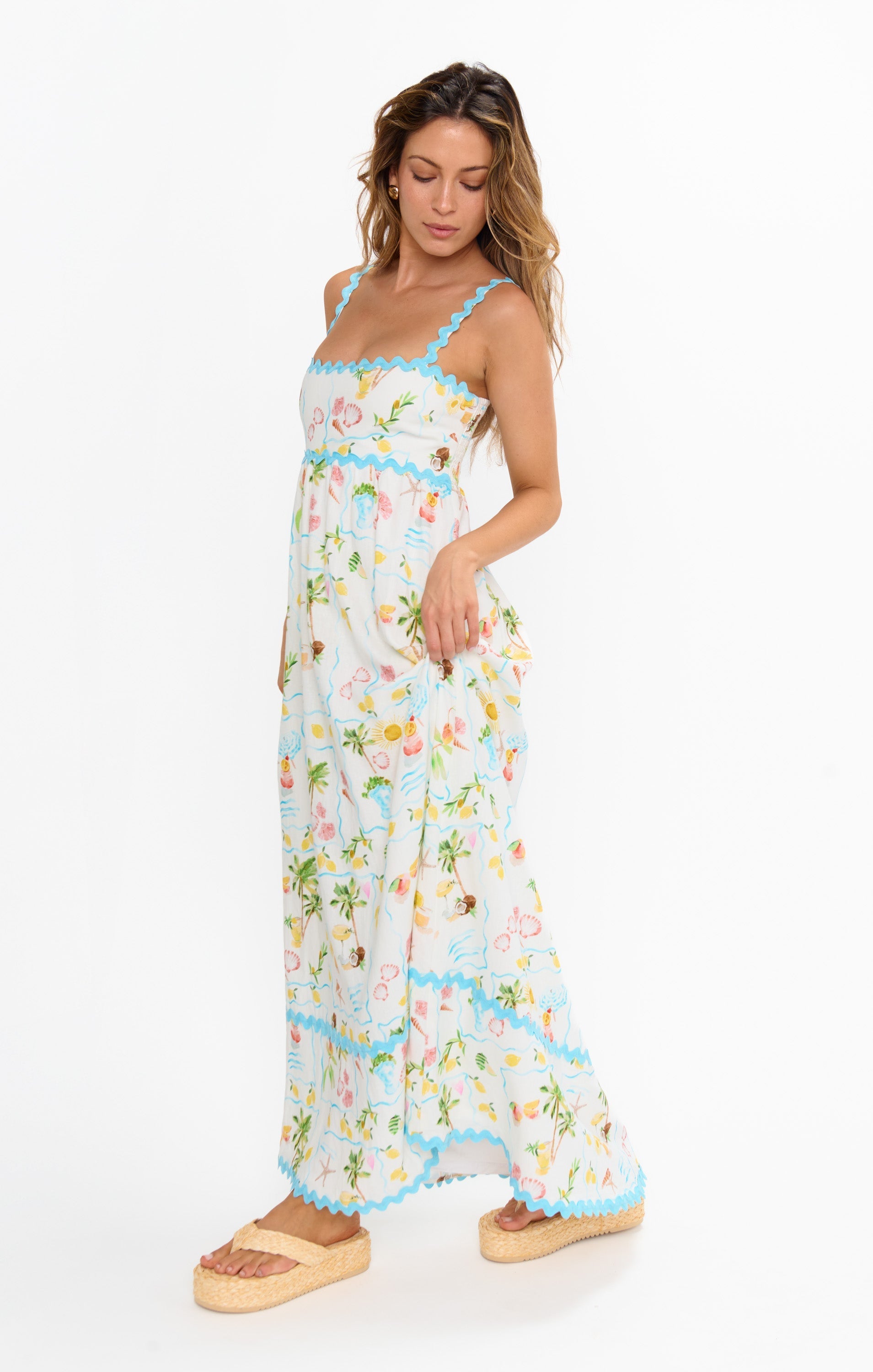 HAVEN | LEOPARD MAXI DRESS - Blue