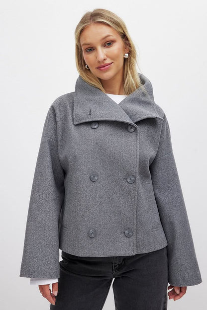 Maeve Double Breasted Jacket - Gray