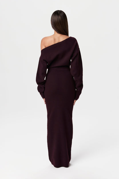 DIANA | OFF-SHOULDER SWEATER DRESS