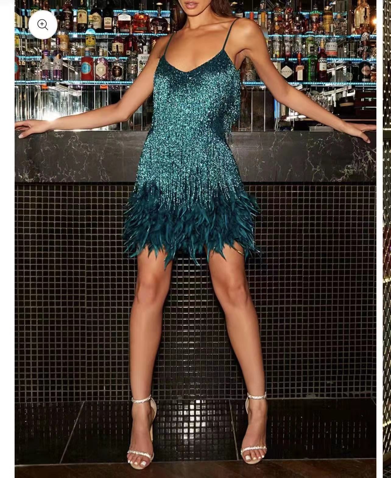 ALYA | FEATHER MINI DRESS