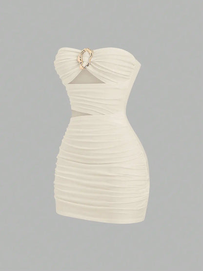 KARLIE | RUCHED MINI DRESS - Blue
