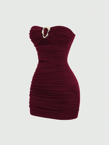KARLIE | RUCHED MINI DRESS - Blue