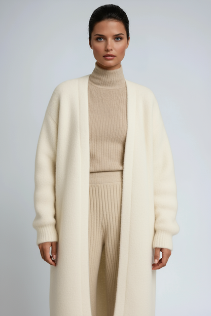 Hena Long Wool Cardigan Coat