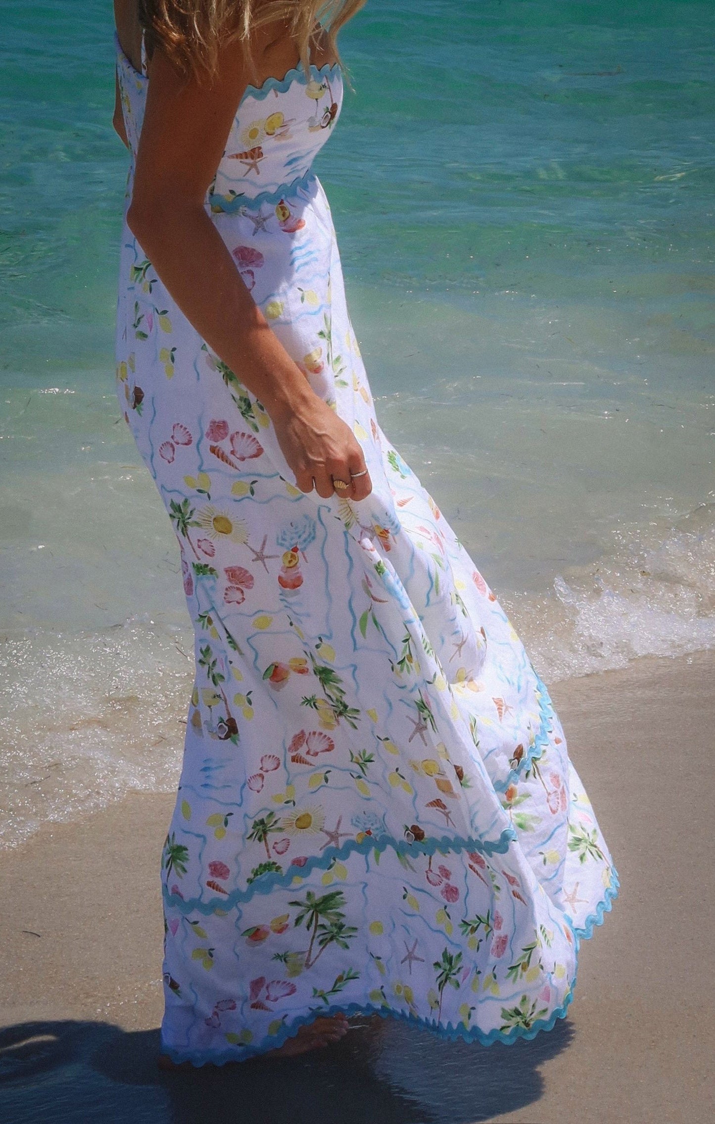 HAVEN | LEOPARD MAXI DRESS - Blue
