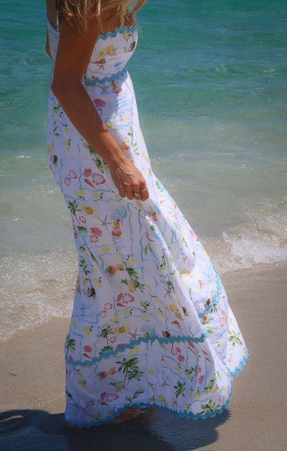 HAVEN | LEOPARD MAXI DRESS - Blue