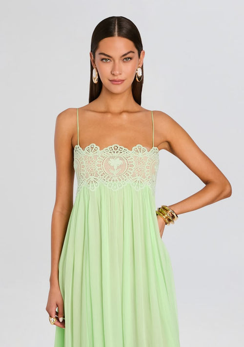 SADIE | LACE TRIM MAXI DRESS - Multicolor