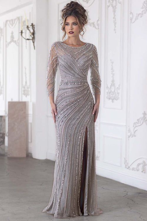 ASHLYN | LONG SLEEVE MAXI DRESS - Gold