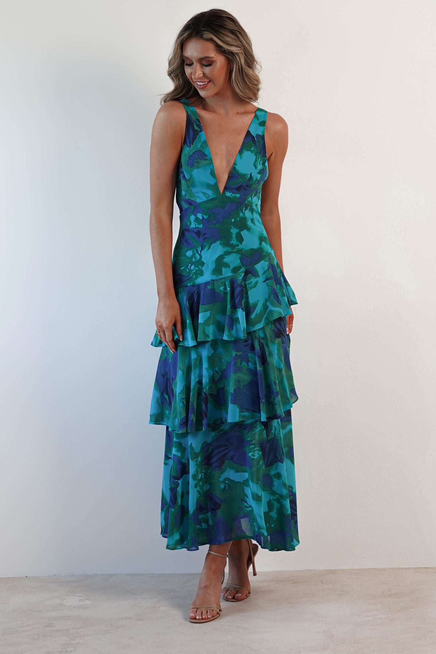 VEDA | RUFFLE MIDI DRESS