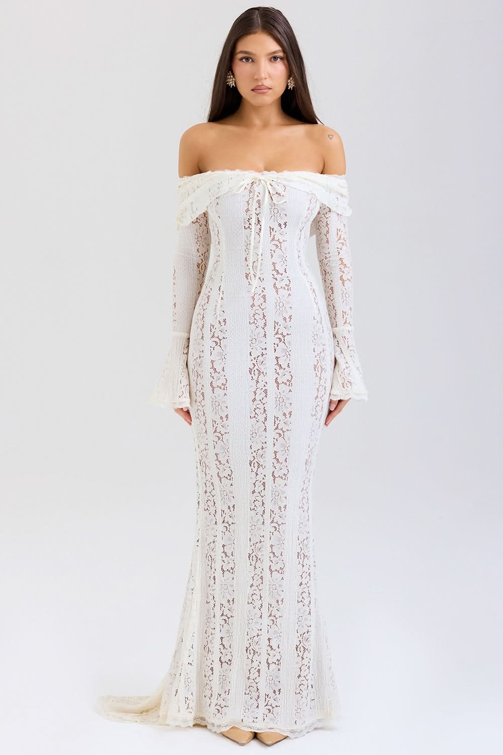 ARIZONA | LACE MAXI DRESS - White