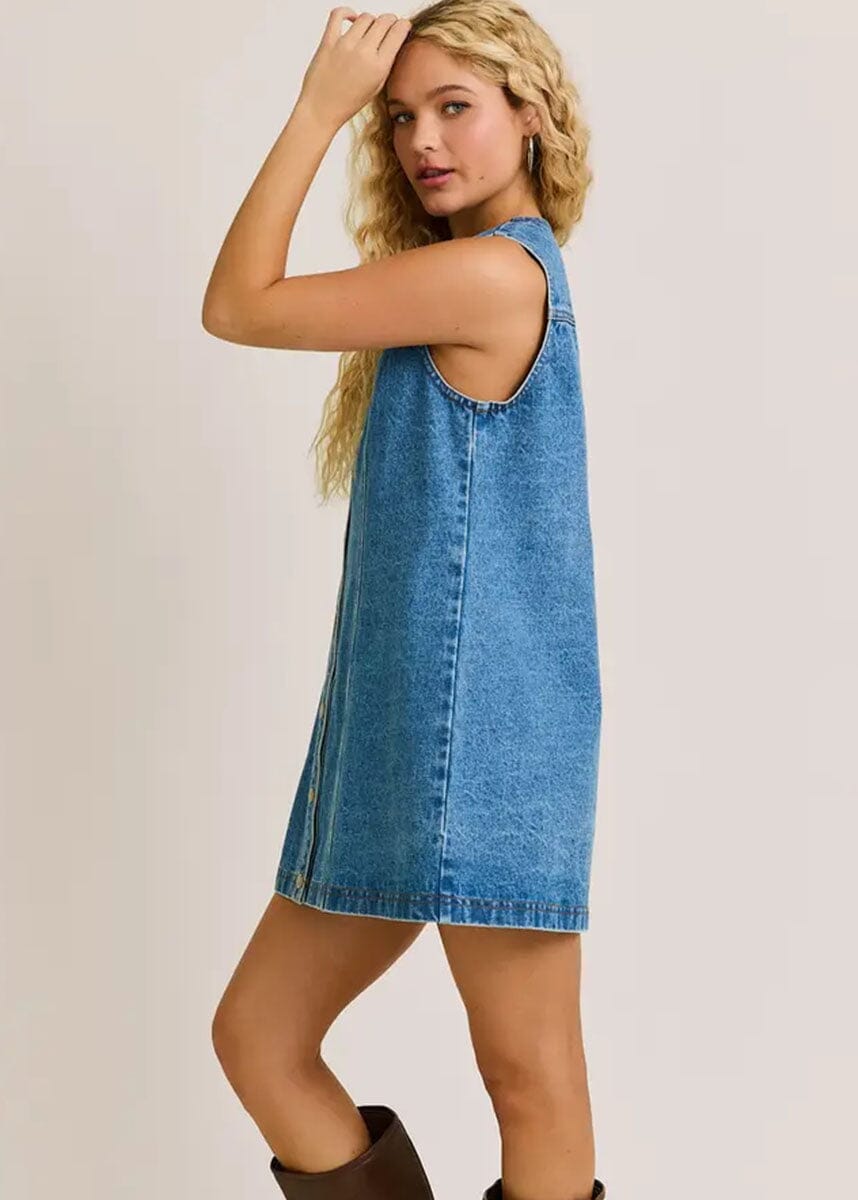 DAMARIS | BRIDESMAID MINI DRESS - Blue
