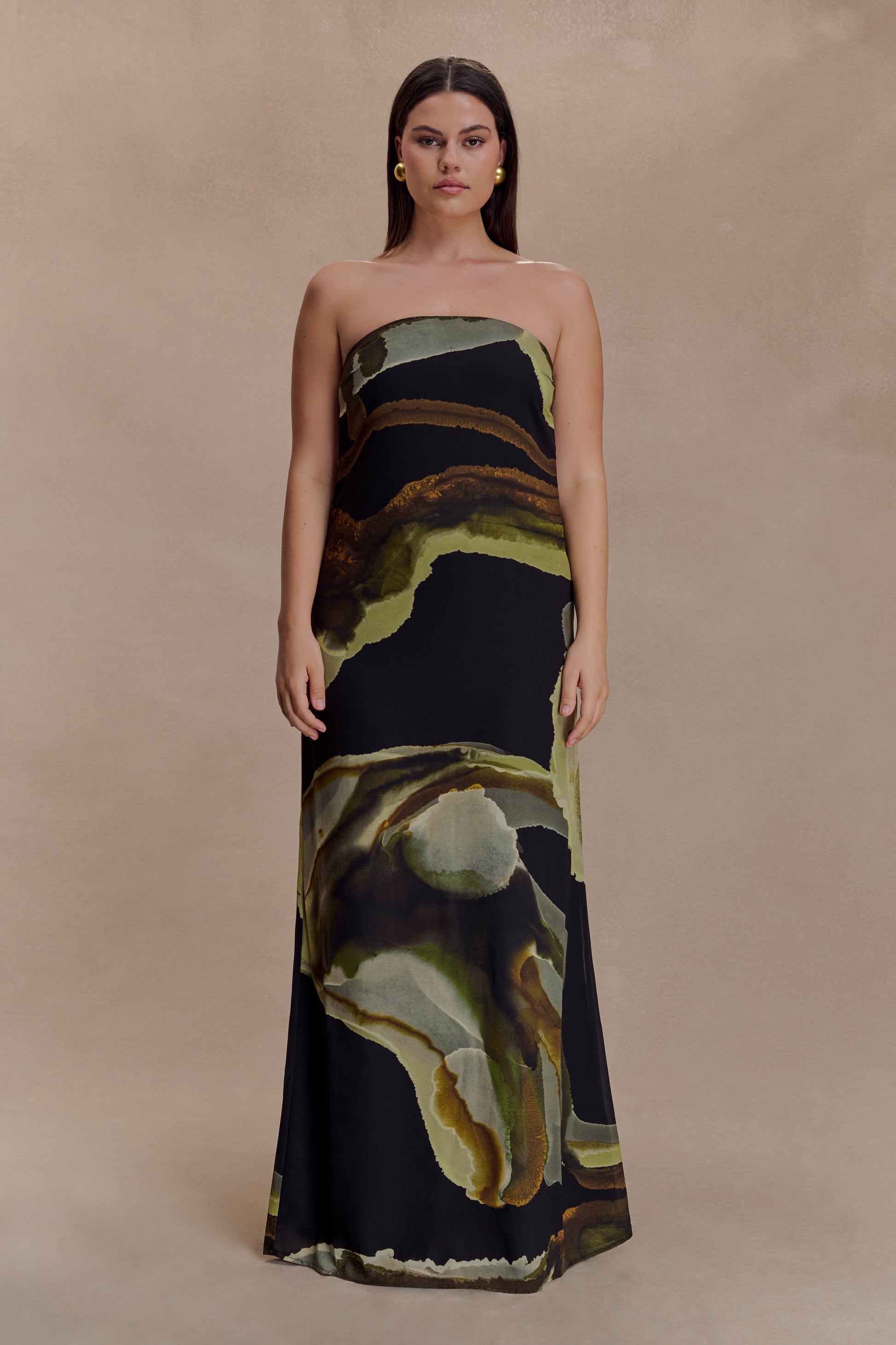 BLAKE | STRAPLESS MAXI DRESS - Green