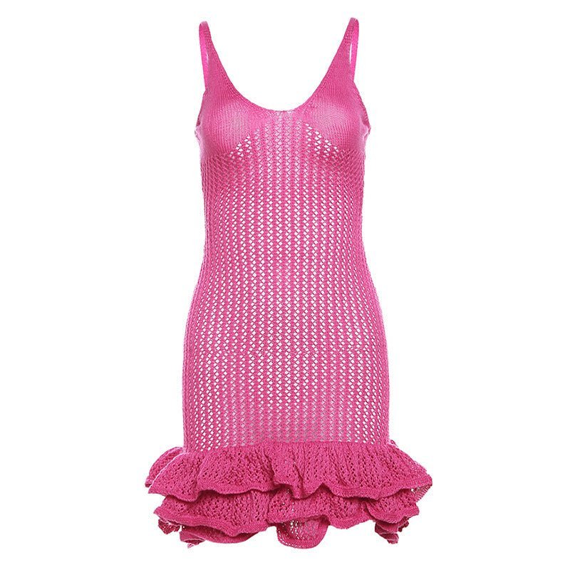DIANA | CROCHET RUFFLE MINI DRESS