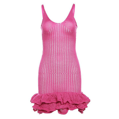 DIANA | CROCHET RUFFLE MINI DRESS