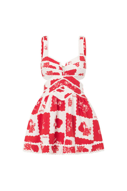 CARINA | FLORAL CUTOUT MINI DRESS