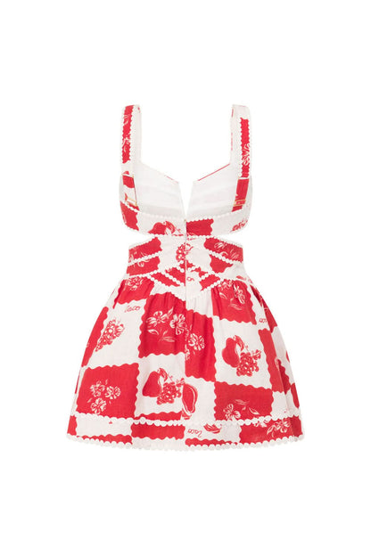 CARINA | FLORAL CUTOUT MINI DRESS