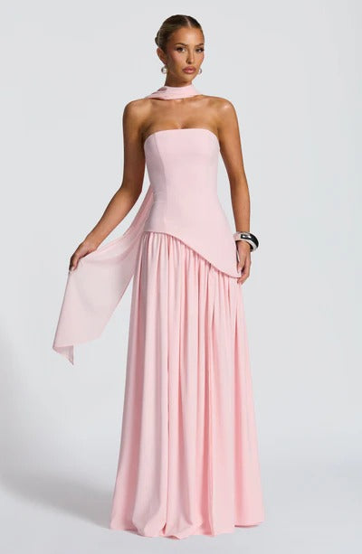 CELINA | BABYDOLL MAXI DRESS - Pink