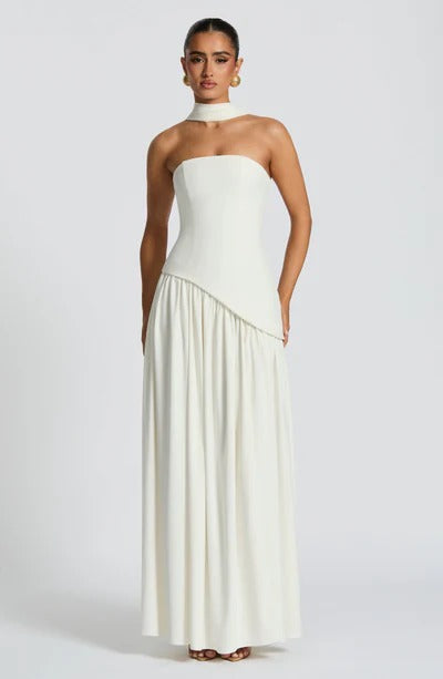 CELINA | BABYDOLL MAXI DRESS - Off-White
