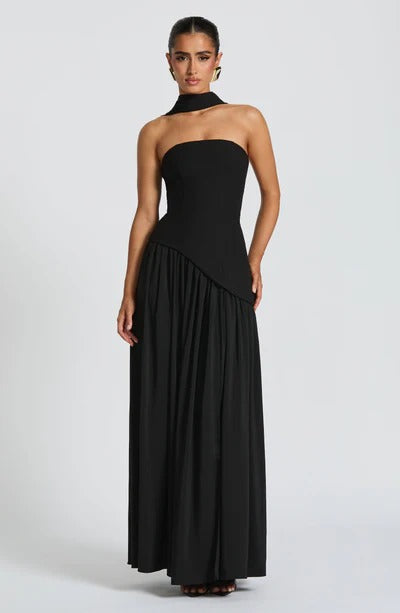 CELINA | BABYDOLL MAXI DRESS - Black