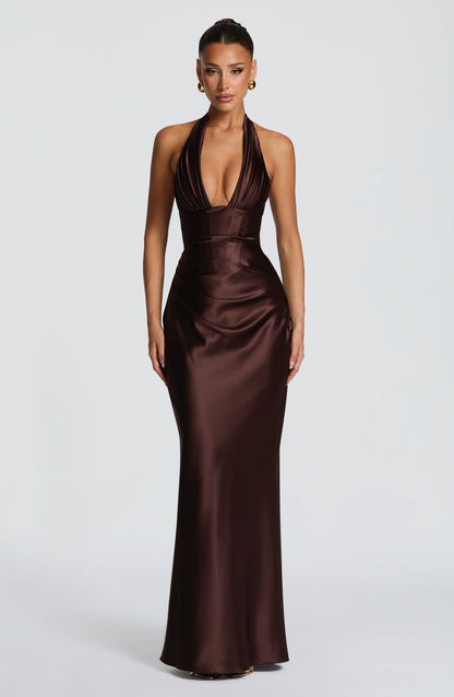 DANA | MAXI DRESS - Plum Brown