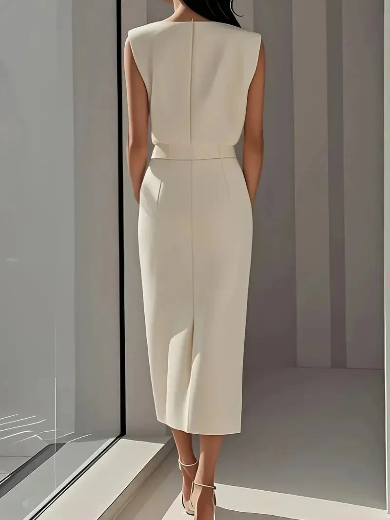 DELIA | SLIT MIDI DRESS