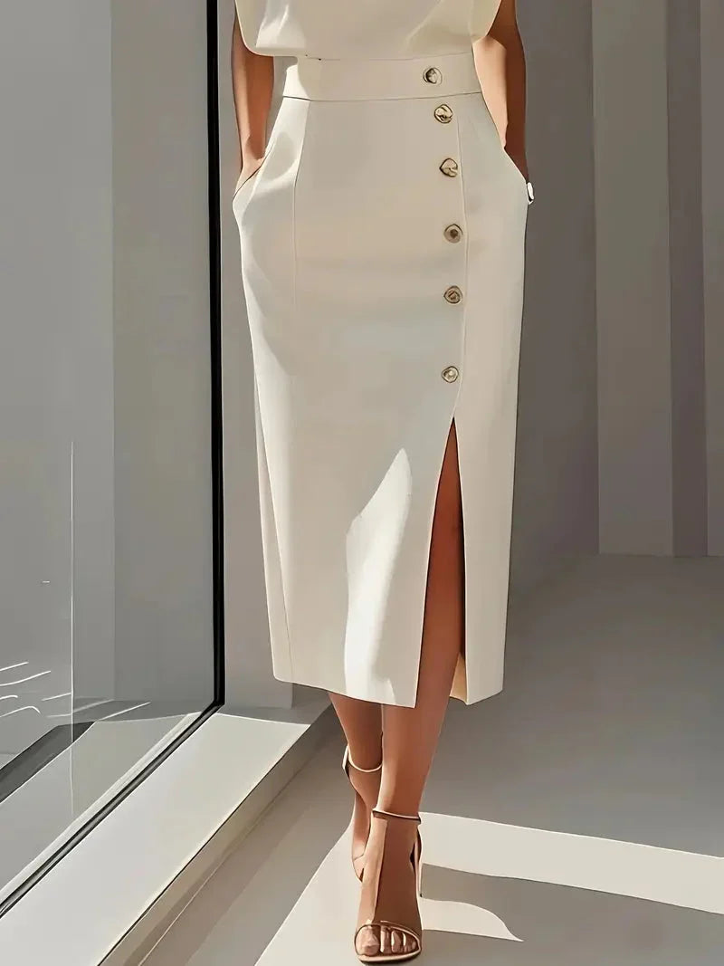 DELIA | SLIT MIDI DRESS