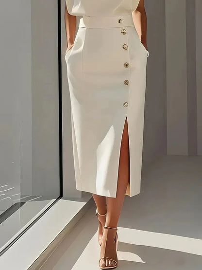 DELIA | SLIT MIDI DRESS