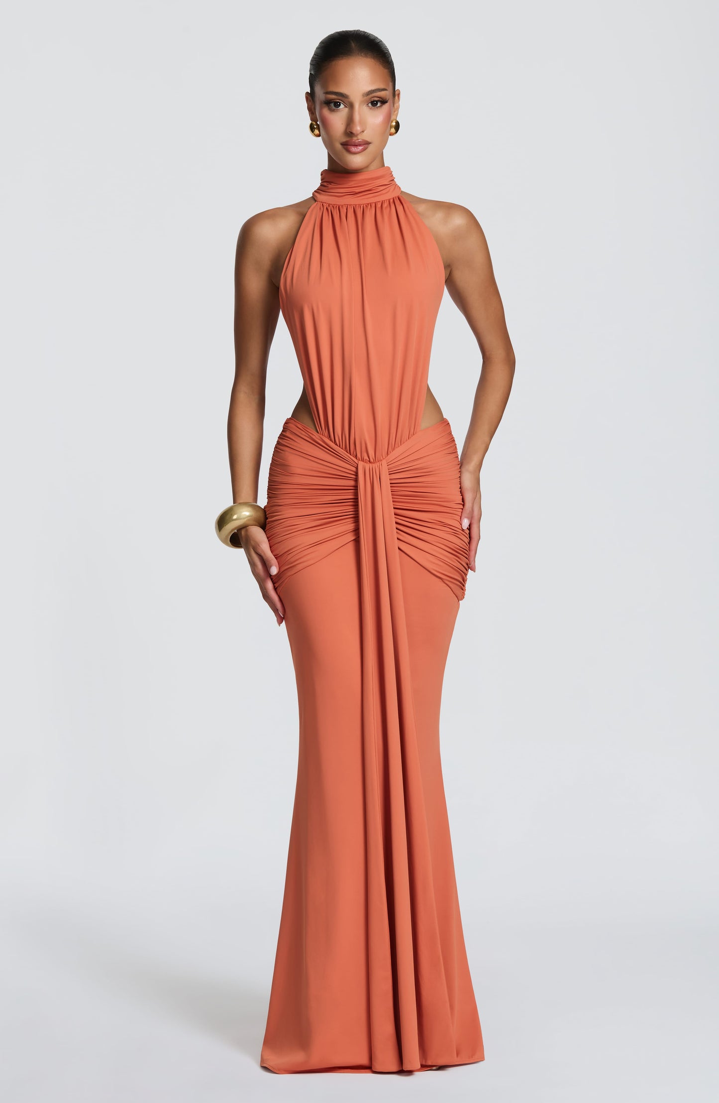 DELPHINE | CUTOUT HALTER MAXI DRESS