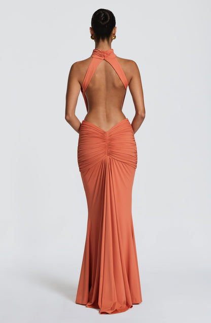 DELPHINE | CUTOUT HALTER MAXI DRESS