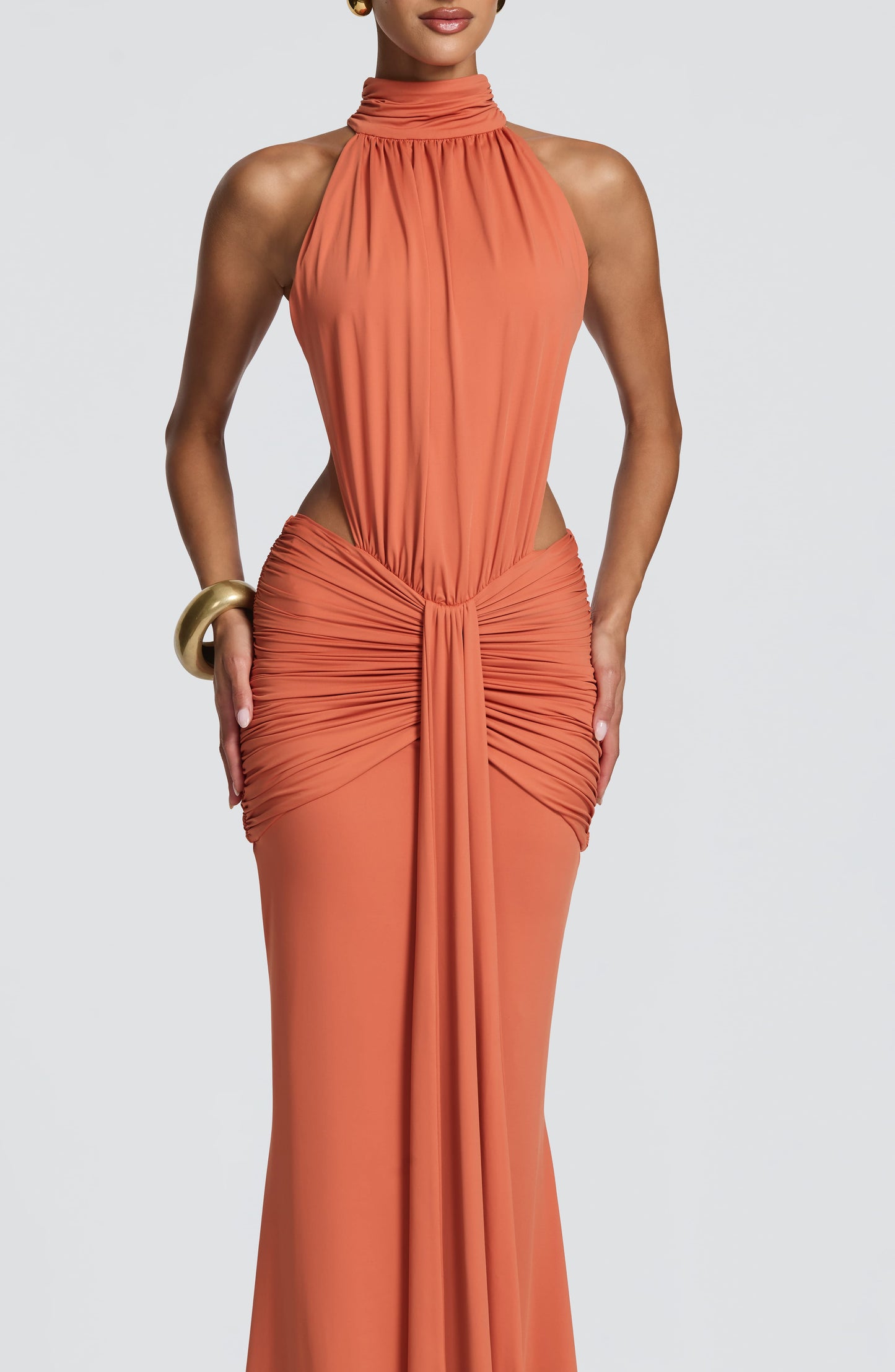 DELPHINE | CUTOUT HALTER MAXI DRESS