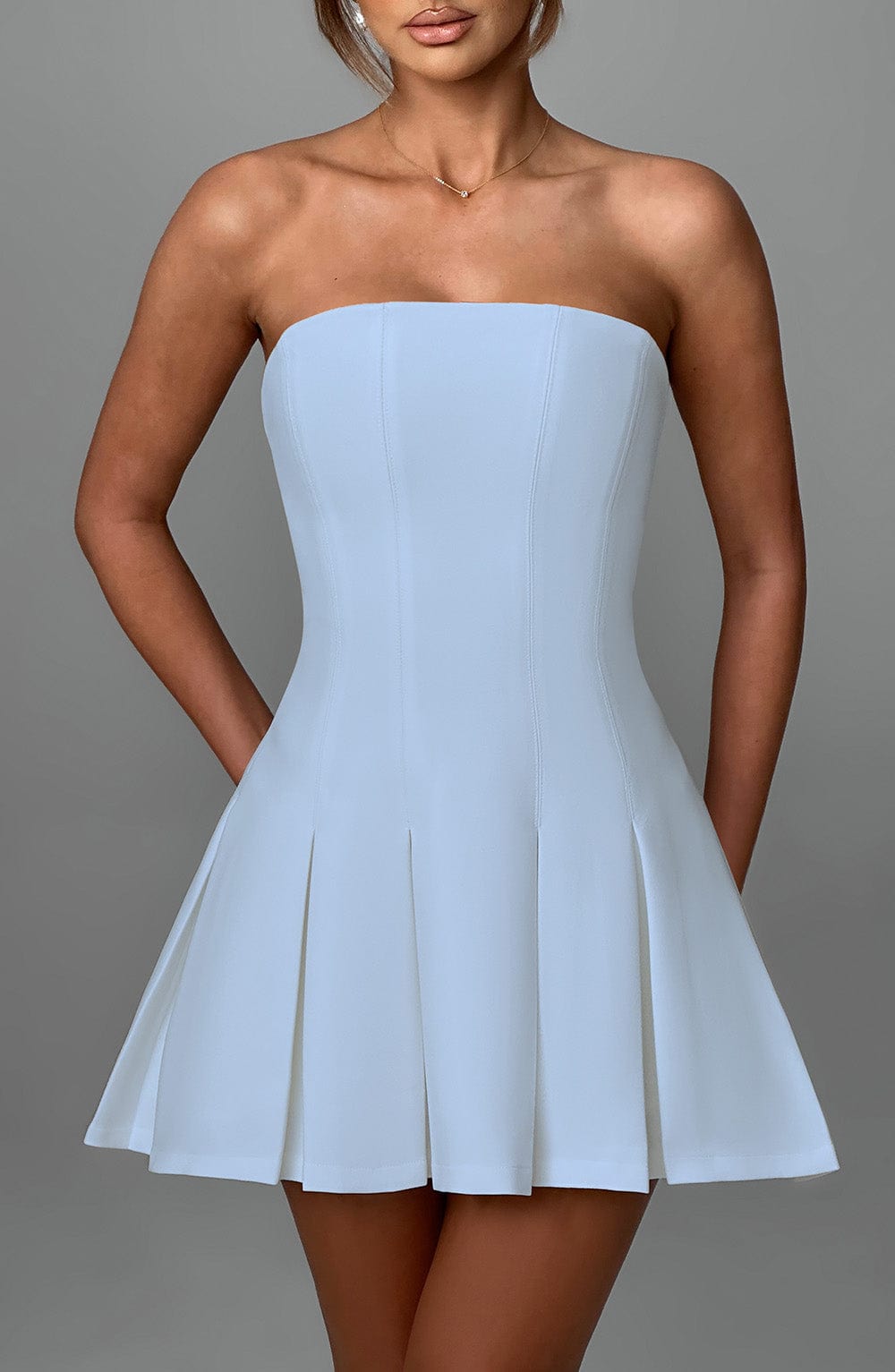 ESME | FLARED STRAPLESS MINI DRESS